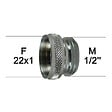 Adaptateur robinet BRICOPERL F22x100 à M15x21 laiton chromé - vignette