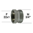 Adaptateur robinet BRICOPERL F22x100 à  M20x27 laiton chromé - vignette