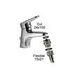 ECOPERL - Adaptateur robinet M24x100 à M15x21 laiton chromé - vignette