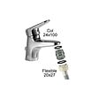 ECOPERL - Adaptateur robinet M24x100 à M20x27 laiton chromé - vignette