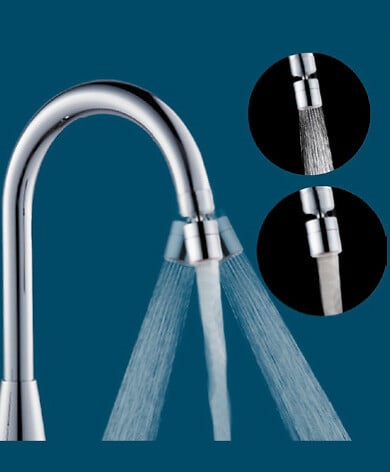 ECOPERL - Aérateur 2 jets luxe Duoclic sur rotule F22x100-M24 - Chrome  - 5L - large