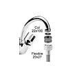 Adaptateur machine à laver - Laiton chromé - F22x100/M20x27 - vignette