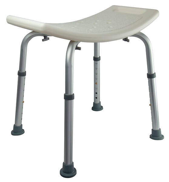 GODONNIER - Tabouret de douche avec poignées - Aluminium - Blanc - 135kg - large
