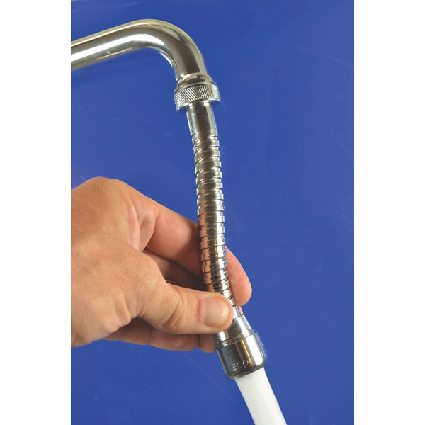 ECOPERL - Mousseur 6,0 litres-min sur flexible métal F22x100-M24 - large
