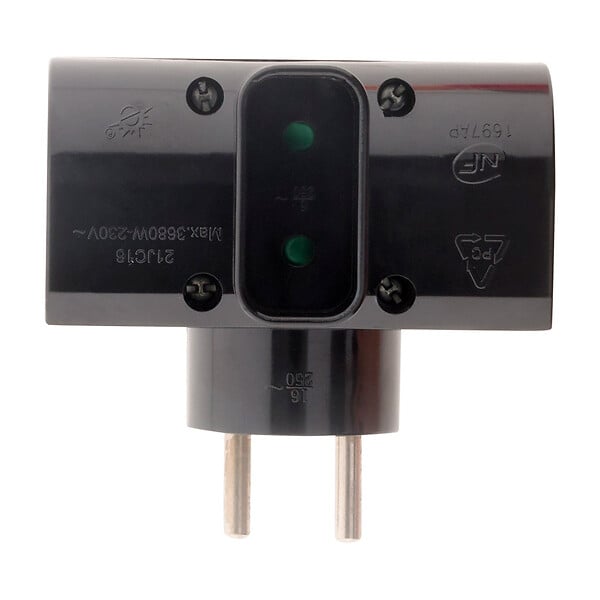 ZENITECH - Triplite parafoudre 2x16A 2P+T + 1x6A 2P - Noir - Zenitech - large