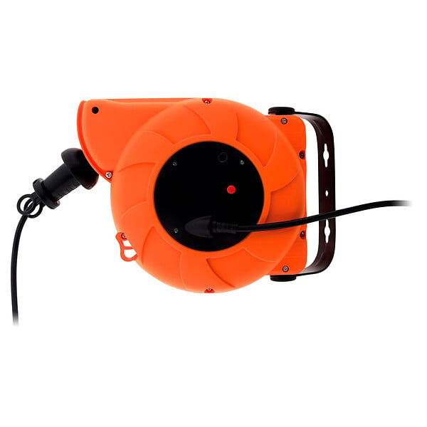 ZENITECH - Enrouleur mural câble H05VV-F 3G1mm² 11m + 2m - orange - Zenitech - large