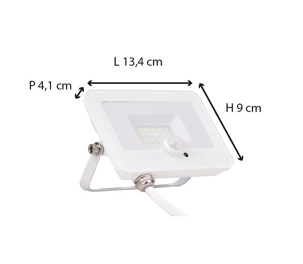 VOLTMAN - Projecteur plat + détecteur de mouvement IP65 1000lm - Blanc - Voltman - large