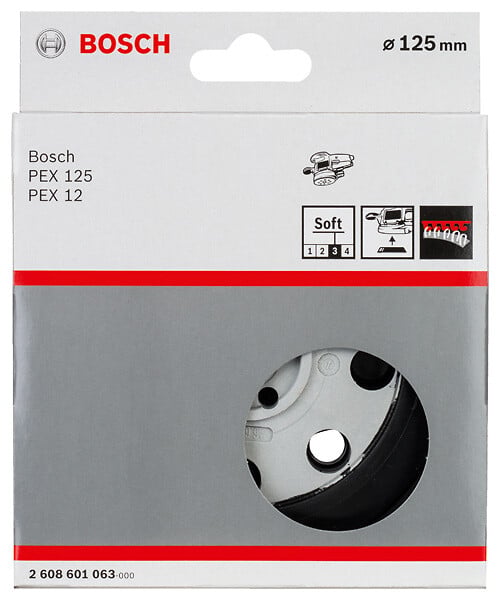 BOSCH - Plateau ponçage souple - 125mm - pour Ponceuses PEX Bosch - large
