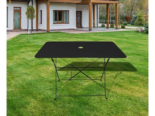 CHALET & JARDIN - Table de jardin pliante rectangulaire BISTROT - Noir - large