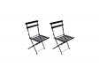 CHALET & JARDIN - Lot de 2 chaises de jardin pliantes Bistrot - Noir - vignette