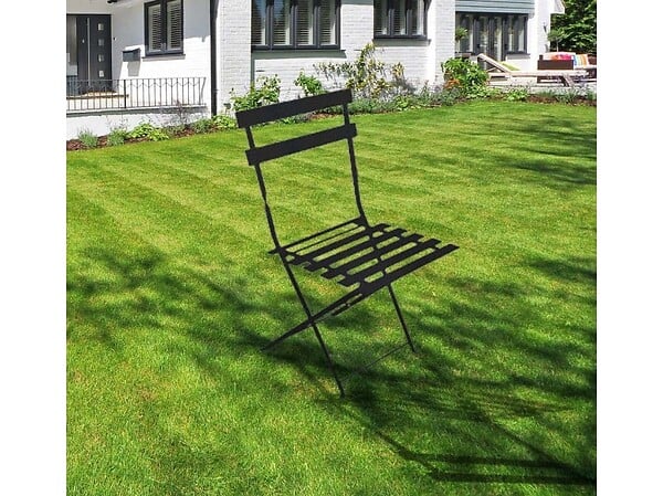 CHALET & JARDIN - Lot de 2 chaises de jardin pliantes Bistrot - Noir - large