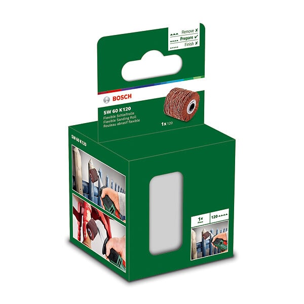 BOSCH - Rouleau abrasif flexible 60mm grain 120 - Pour PRR 250 ES - large