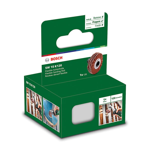 BOSCH - Rouleau abrasif flexible - grain 120 - 15mm - large