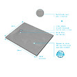 AURLANE - Receveur de douche Gris Effet Pierre 80x100 cm et Grille décor Linéaire en Inox - vignette