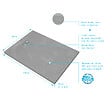 AURLANE - Receveur de douche Gris Effet Pierre 90x120 cm et Grille décor Linéaire en Inox - vignette