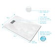 AURLANE - Receveur de douche Blanc Effet Pierre 90x140 cm et Grille décor Linéaire en Inox - vignette