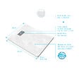 AURLANE - Receveur de douche Blanc Effet Pierre 80x100 cm et Grille décor Linéaire en Inox - vignette