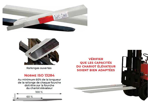 STOCKMAN - Paire de rallonges de fourches ouvertes 2400 mm capacité 1750 kg EXOG 24/125 Stockman - large