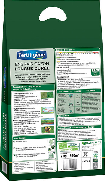 FERTILIGEN - Engrais gazon longue durée - 7kg - large