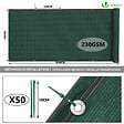 VOUNOT - Brise vue occultant en HDPE 230g/m² 1.8x10m avec attaches de fixation vert - vignette