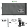 VOUNOT - Brise vue occultant en HDPE 150g/m² 1.5x10m avec attaches de fixation gris - vignette