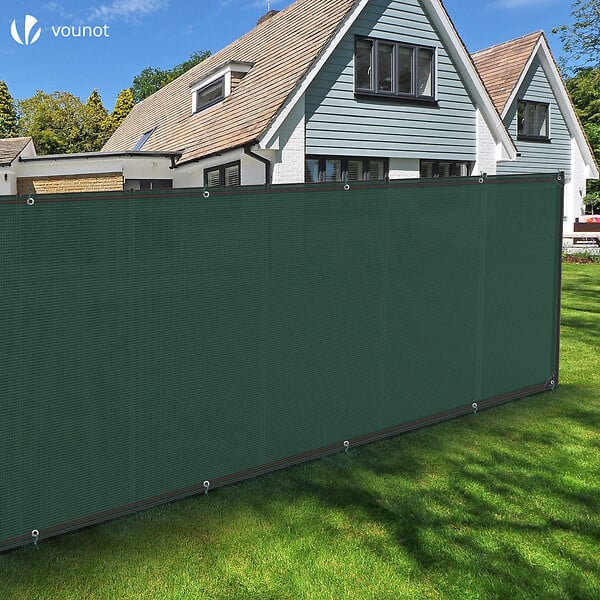 VOUNOT - Brise vue occultant en HDPE 230g/m² 1.5x10m avec attaches de fixation vert - large