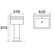 ROGIER & MOTHES - Lavabo rétro sur colonne MADRY 60 cm en céramique - vignette