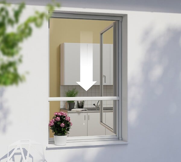 WINDHAGER - Enrouleur fenêtre WH basic alu blanc 100x160 cm - large