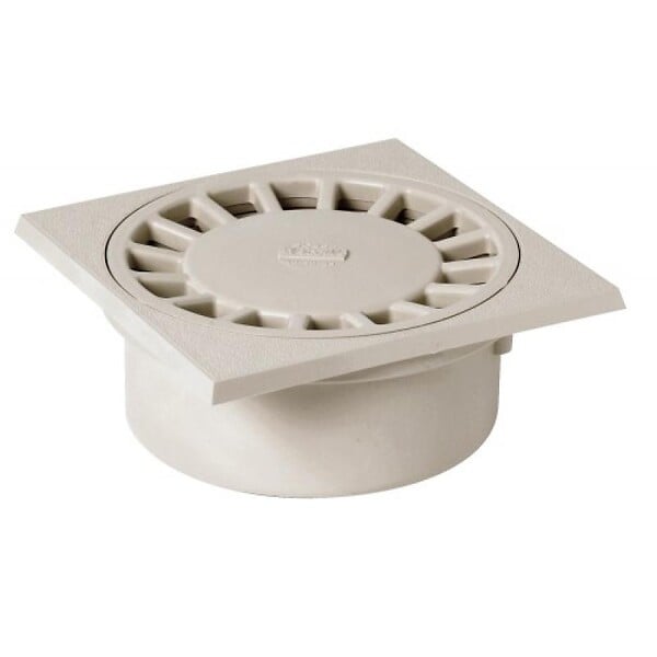 NICOLL - Siphon De Cour À Emboiture Incorporée 150x150 Gris Foncé Sortie 40/50/63 - large