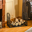 OUTSUNNY - Outsunny Range-bûches rack à  bûches style fer forgé dim. 60,5L x 36l x 46,5H cm métal noir - vignette