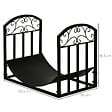OUTSUNNY - Outsunny Range-bûches rack à  bûches style fer forgé dim. 60,5L x 36l x 46,5H cm métal noir - vignette
