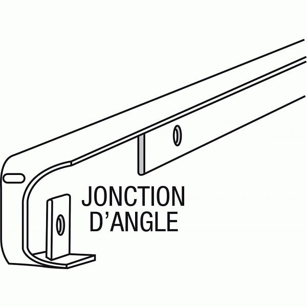 NORDLINGER - Profils plans de travail aluminium longueur 670 mm - Raccord d'angle Egger épaisseur 38 mm - large