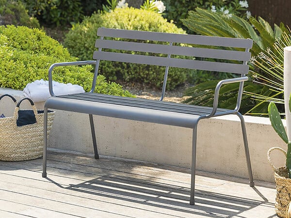 HESPERIDE - Banc de jardin Greensboro Graphite - 2 places - Hesperide - large
