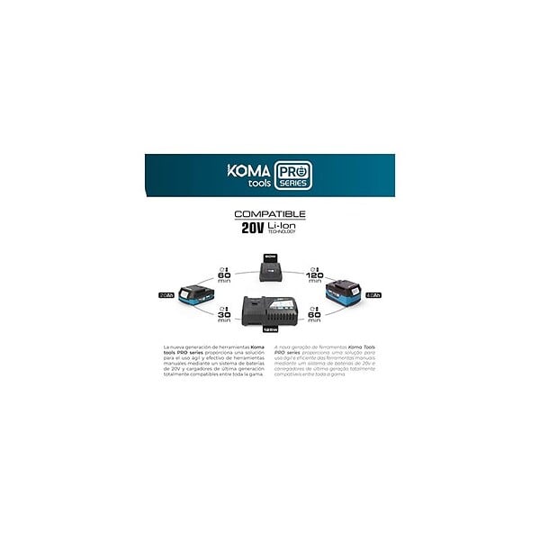 KOMA TOOLS - Perceuse à  percussion - 20V - 2 batteries 2.0Ah et chargeur - large