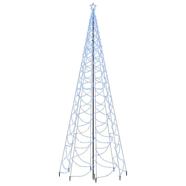 VIDAXL - vidaXL Arbre de Noël avec poteau en métal 1400 LED bleues 5 m - large