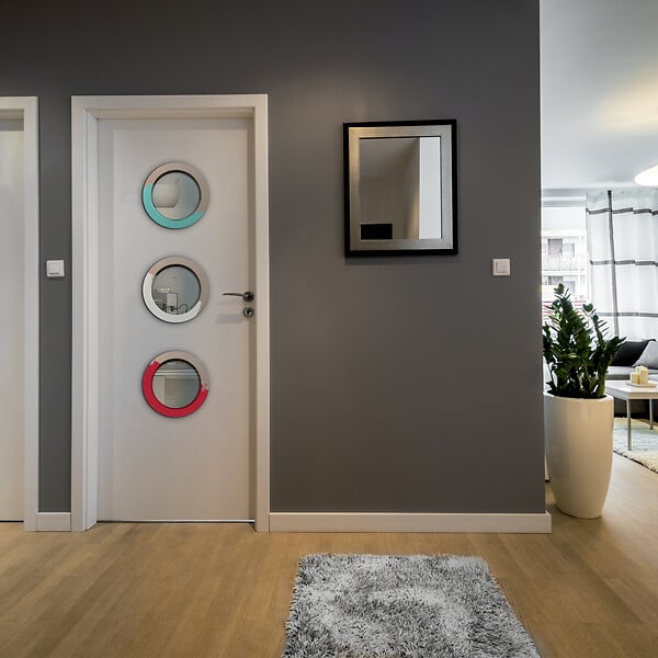 SKYLAB - Hublot rond SKYLAB pour porte, MDF  brut diamètre intérieur 25 cm - large