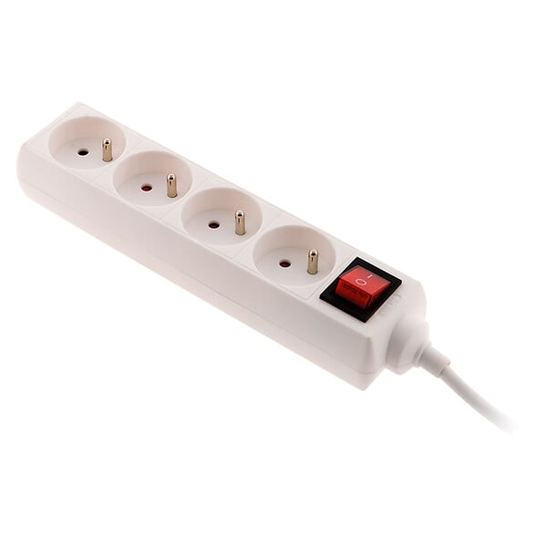 ZENITECH - Bloc multiprise 4 prises 16A 2P+T interrupteur - blanc - Zenitech - large