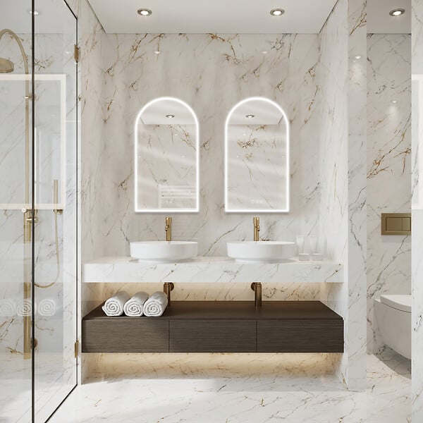 MP GLASS - Miroir LED Renzo 2 Arche - 90x50cm - large