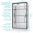 AURLANE - Cabine de douche 110x80cm / Receveur Haut - Verre transparent sérigraphié et Blanc - Profilés Noir - vignette