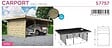 SOLID - Carport toit plat en bois  S7757 - Vert - 5x7m - vignette