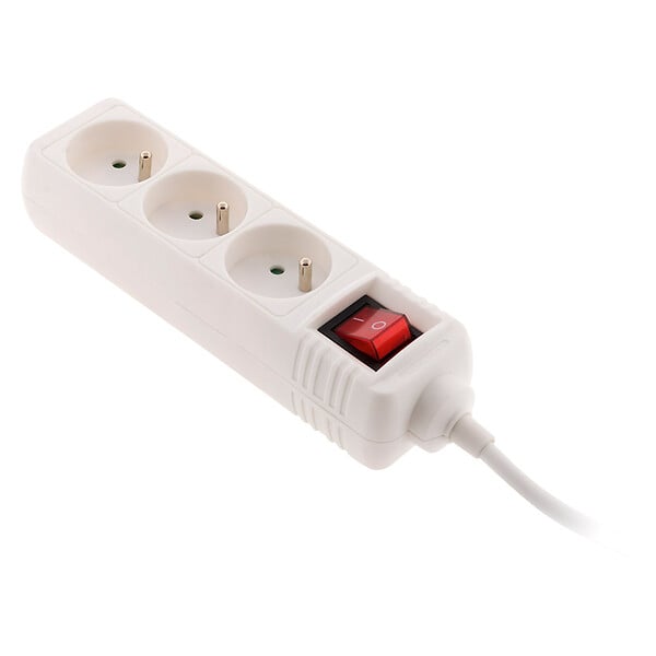 ZENITECH - Bloc multiprise 3 prises 16A 2P+T interrupteur - blanc - Zenitech - large