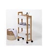5 FIVE SIMPLY SMART - Desserte roulante 3 niveaux en Bambou et Bois Blanc H 80 cm - vignette