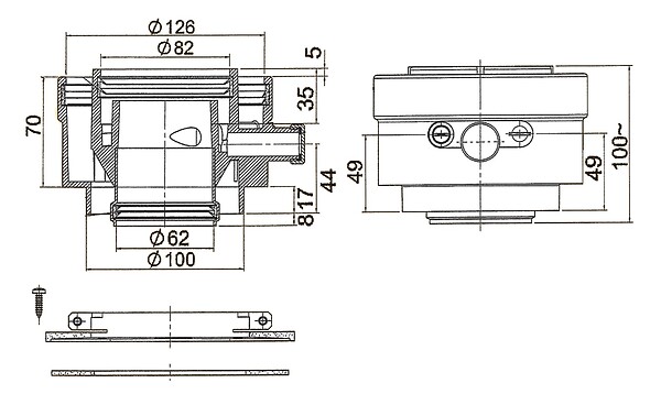 ELM LEBLANC - Raccordement ventouse verticale 80/125 - Largeur: 244 mm - Longueur: 146 mm - large