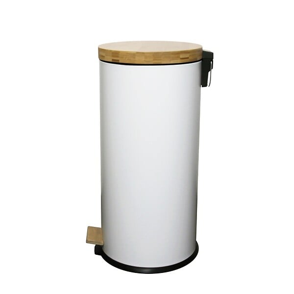 KITCHEN MOVE - Poubelle à pédale inox FOREST blanc 30L - large