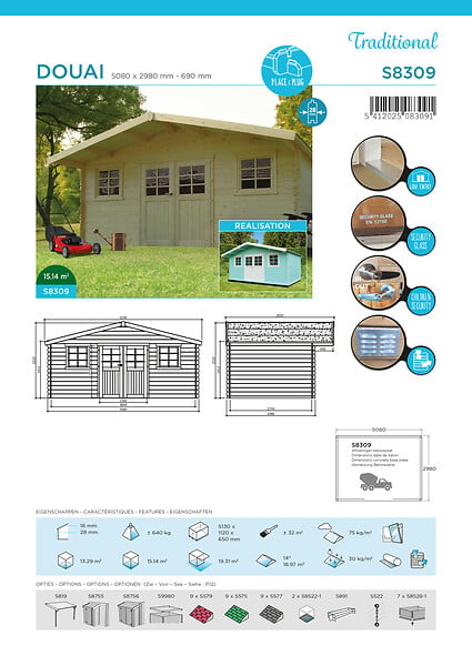 SOLID - Abri de jardin Douai en bois - 15,14 m² - large