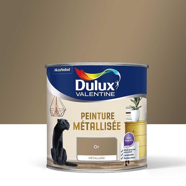 DULUX VALENTINE - Peinture métallisée - Or - 0,5L - large