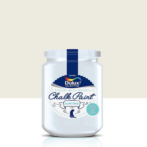 DULUX VALENTINE - Peinture Chalk paint - Blanc Craie - Mat - 0,4L - large