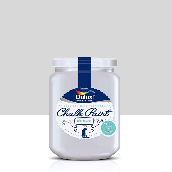 DULUX VALENTINE - Peinture Chalk paint - Gris Nuage - Mat - 0,4L - large
