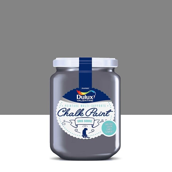 DULUX VALENTINE - Peinture Chalk paint - Gris Sobre - Mat - 0,4L - large