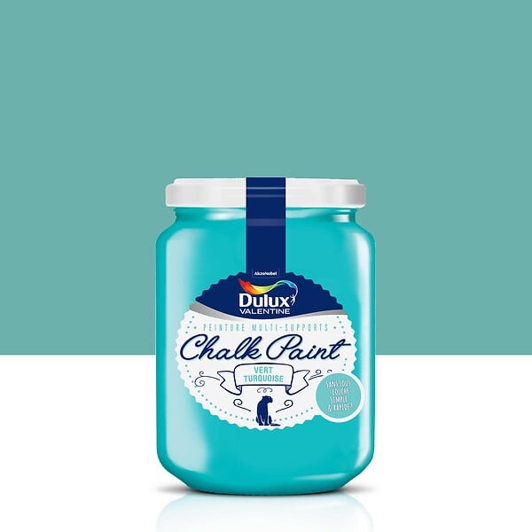 DULUX VALENTINE - Peinture Chalk paint - Vert Turquoise - Mat - 0,4L - large